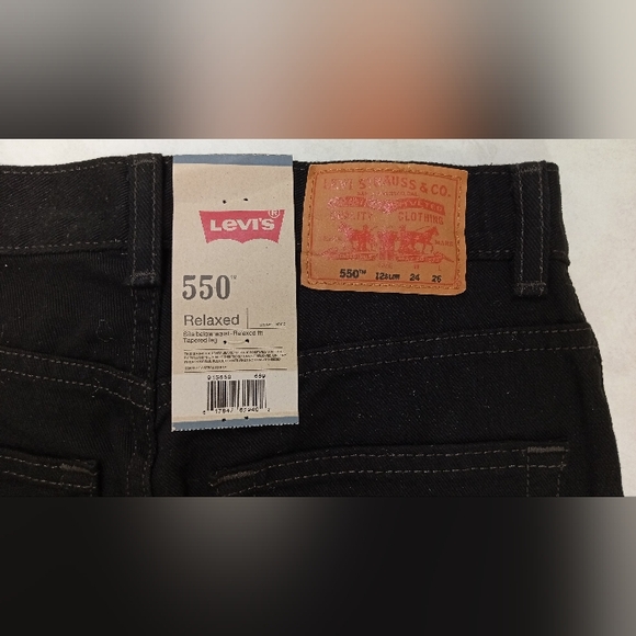Levi's 550 24 x 26 Boy's Relaxed Fit Slim Black Jeans - Picture 9 of 11